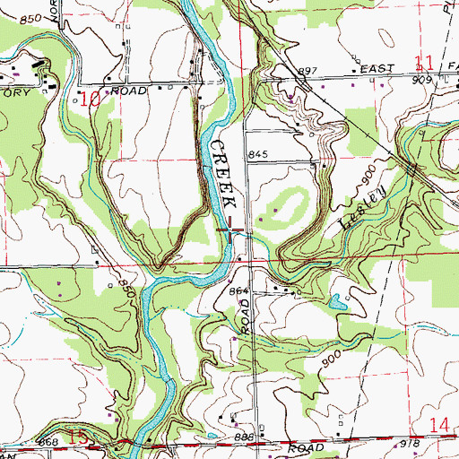 Topographic Map of Lesley Run, OH