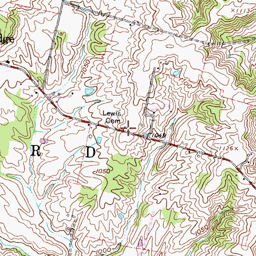 Topographic Map of Lewis Cemetery, OH
