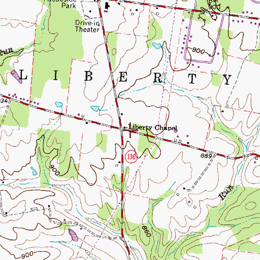 Topographic Map of Liberty Chapel, OH