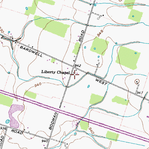 Topographic Map of Liberty Chapel, OH