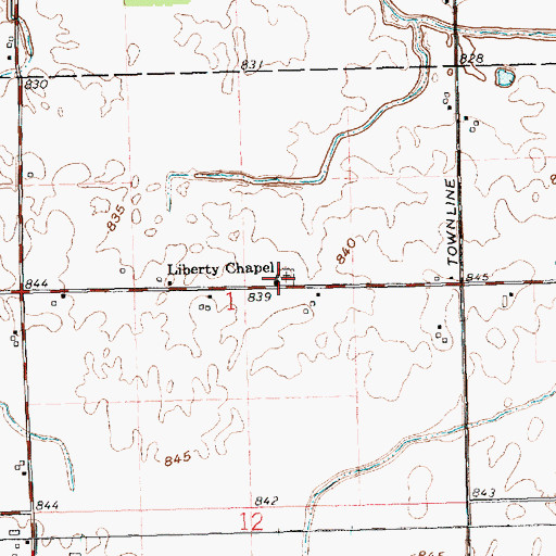 Topographic Map of Liberty Chapel, OH