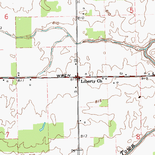 Topographic Map of Liberty Church, OH