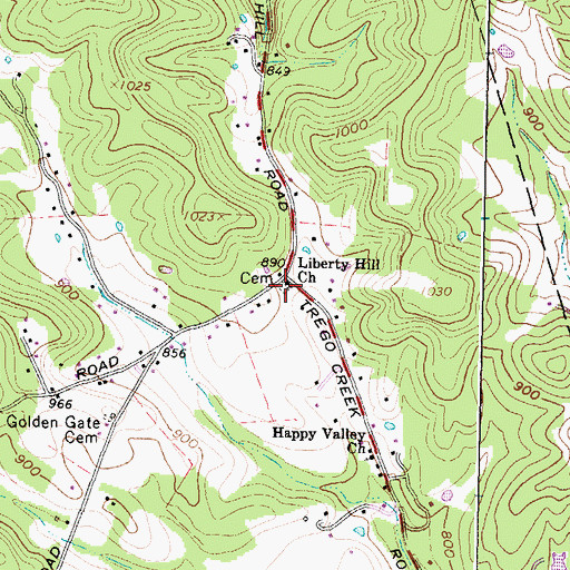 Topographic Map of Liberty Hill Church, OH