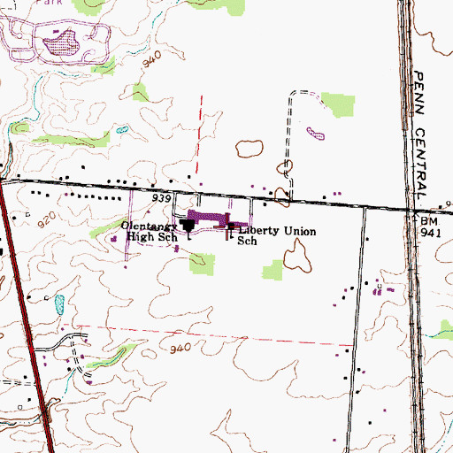 Topographic Map of Liberty Union School, OH