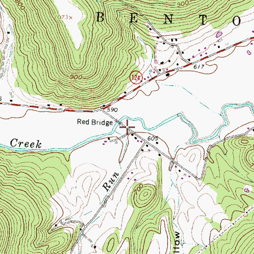 Topographic Map of Lick Run, OH