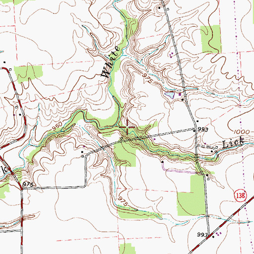Topographic Map of Lick Run, OH