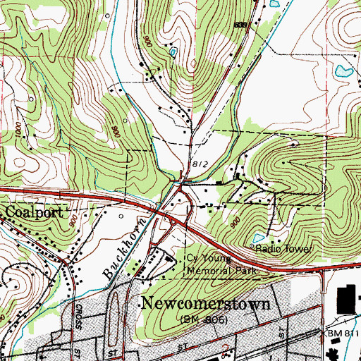 Topographic Map of Lick Run, OH