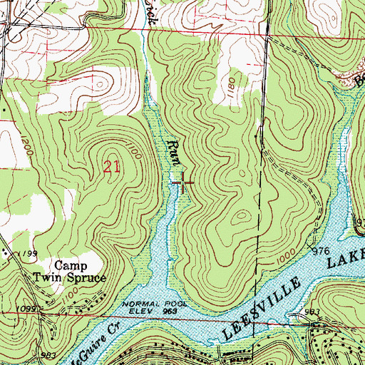 Topographic Map of Lick Run, OH
