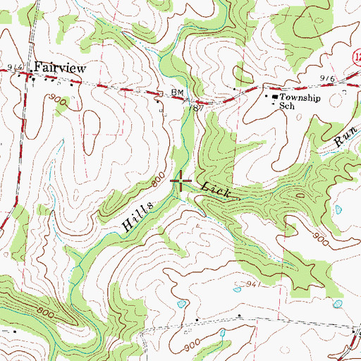 Topographic Map of Lick Run, OH
