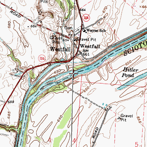 Topographic Map of Lick Run, OH