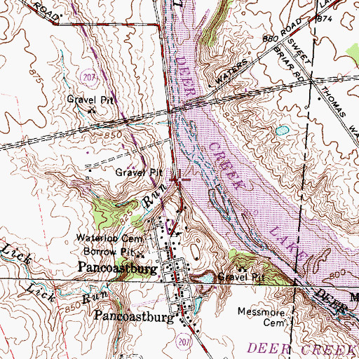 Topographic Map of Lick Run, OH