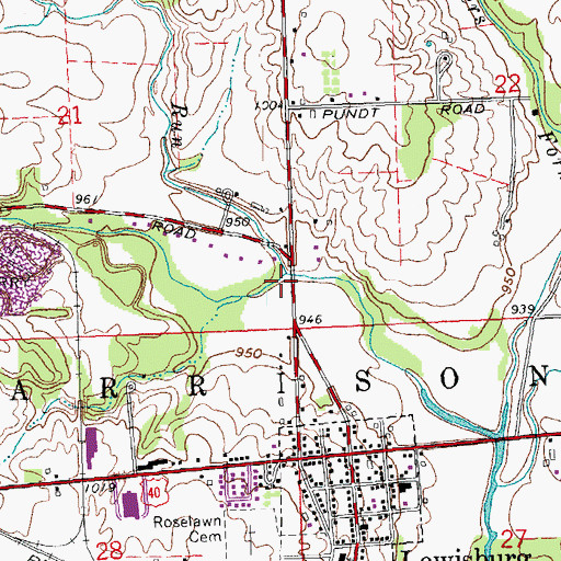 Topographic Map of Lick Run, OH