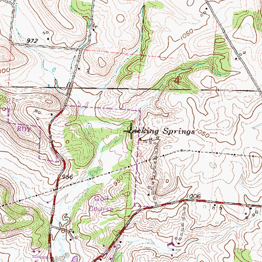 Topographic Map of Licking Springs, OH