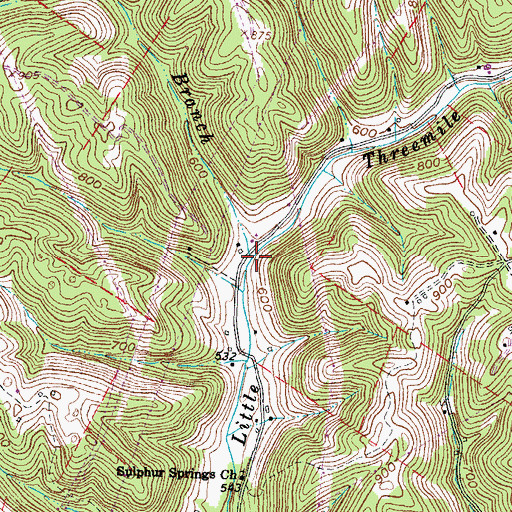 Topographic Map of Lickskillet Branch, OH