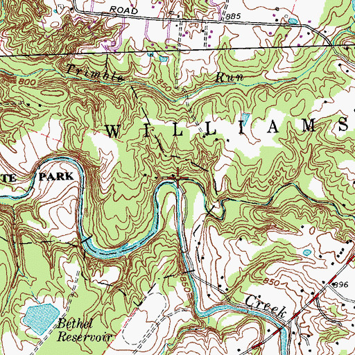 Topographic Map of Light Run, OH