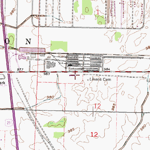 Topographic Map of Likens Cemetery, OH