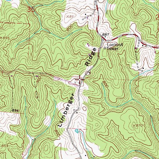 Topographic Map of Limberger Ridge, OH