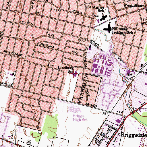 Topographic Map of Lindberg School, OH