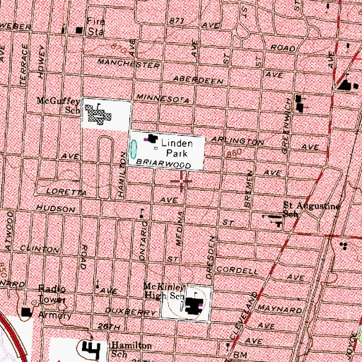 Topographic Map of Linden Park, OH