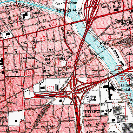Topographic Map of Linden Playground, OH