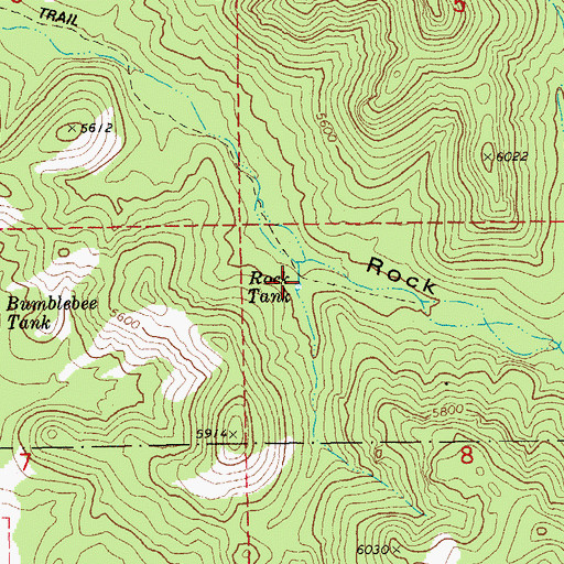 Topographic Map of Rock Tank, AZ