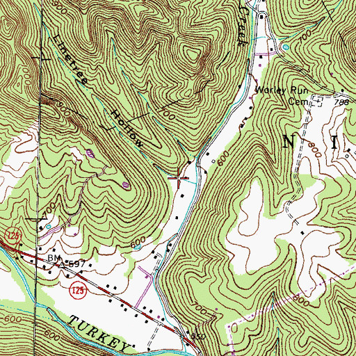 Topographic Map of Linetree Hollow, OH