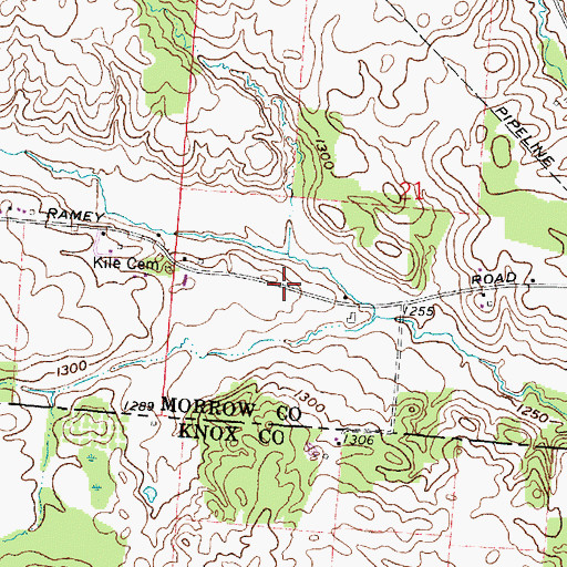 Topographic Map of Lineweaver Cemetery, OH