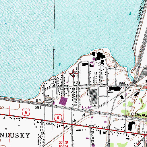 Topographic Map of Lions Park, OH