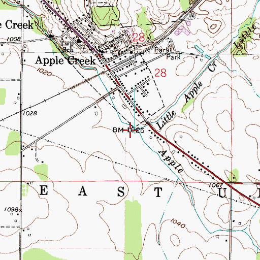 Topographic Map of Little Apple Creek, OH