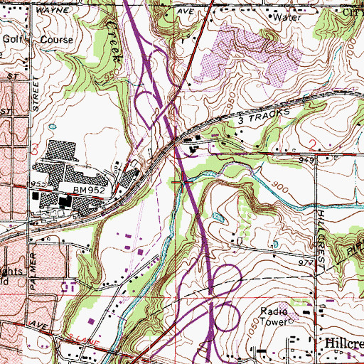 Topographic Map of Little Apple Creek, OH