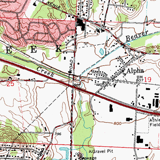 Topographic Map of Little Beaver Creek, OH