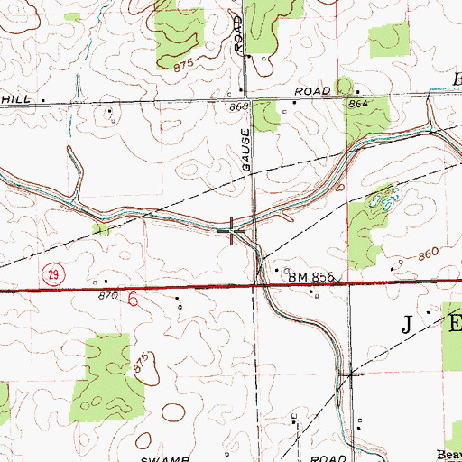 Topographic Map of Little Beaver Creek, OH