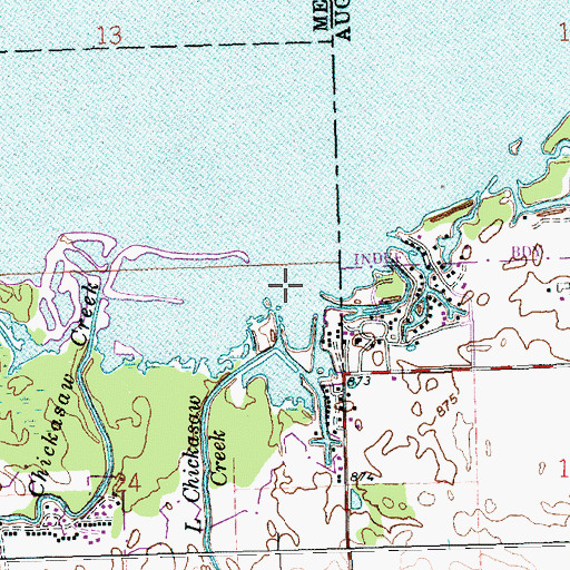 Topographic Map of Little Chickasaw Creek, OH