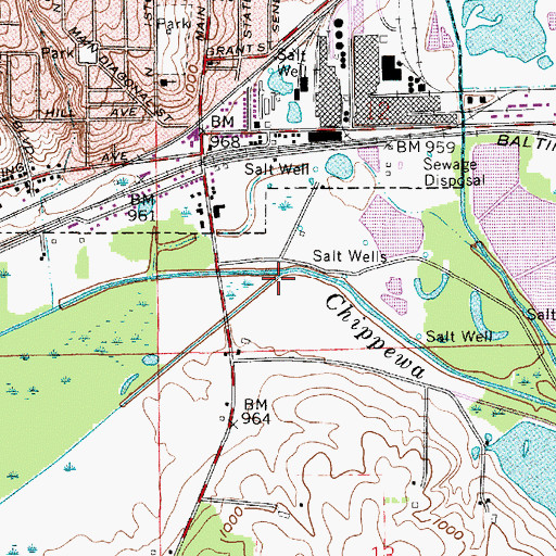 Topographic Map of Little Chippewa Creek, OH