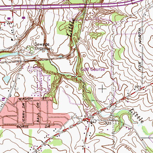 Topographic Map of Little Deer Creek, OH