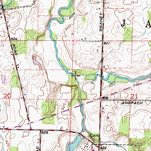 Topographic Map of Little Hog Creek, OH