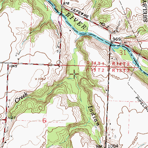 Topographic Map of Little Indian Creek, OH