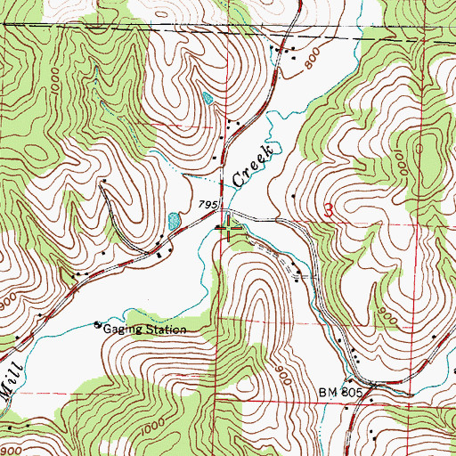 Topographic Map of Little Mill Creek, OH