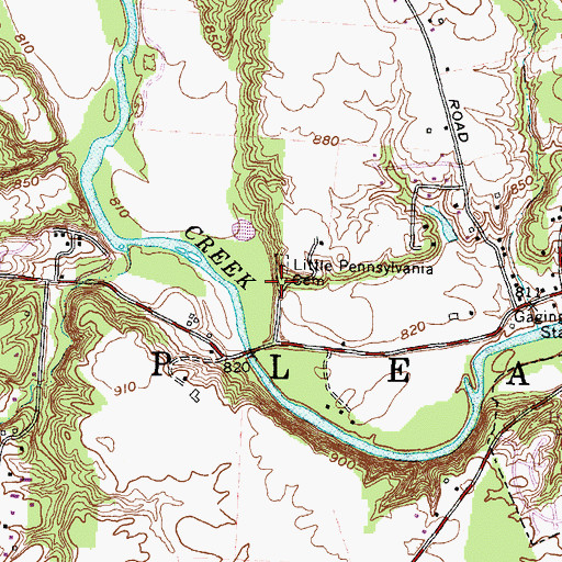 Topographic Map of Little Pennsylvania Cemetery, OH