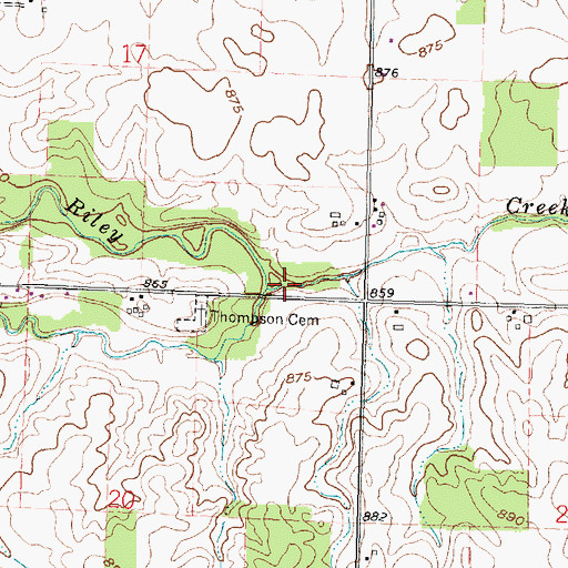 Topographic Map of Little Riley Creek, OH