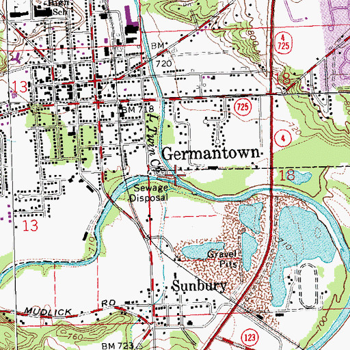 Topographic Map of Little Twin Creek, OH