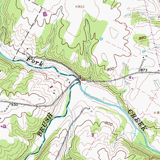 Topographic Map of Little West Fork Ohio Brush Creek, OH