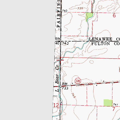 Topographic Map of Little Bear Creek, OH
