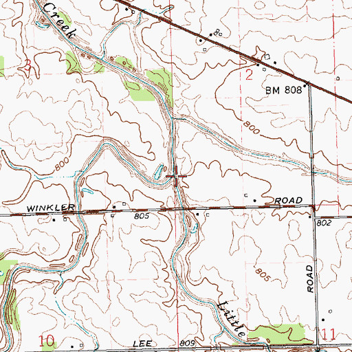 Topographic Map of Little Black Creek, OH
