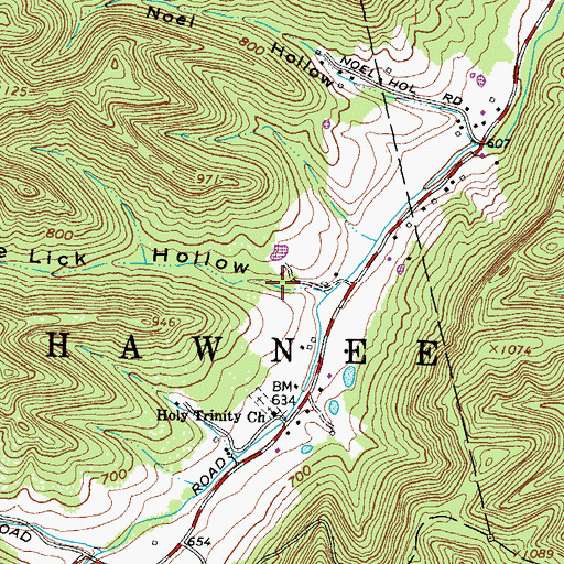 Topographic Map of Little Cave Lick Hollow, OH