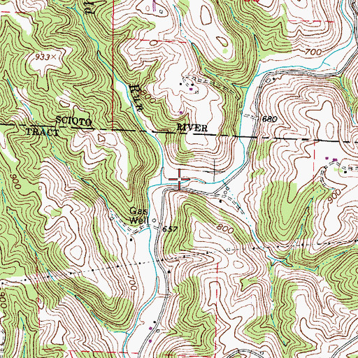 Topographic Map of Little Cold Run, OH