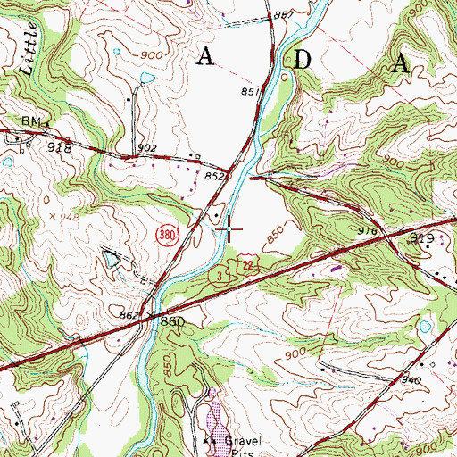 Topographic Map of Little Creek, OH
