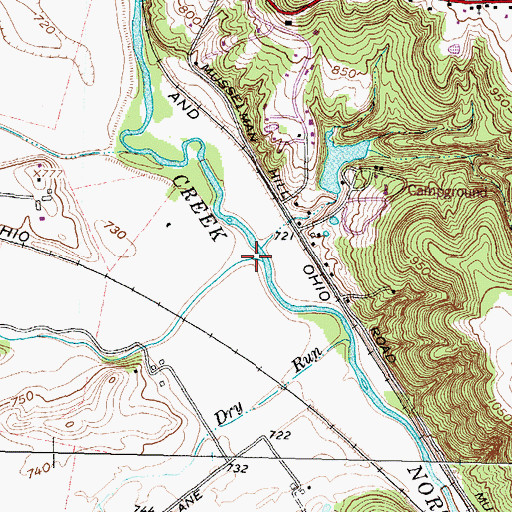 Topographic Map of Little Creek, OH