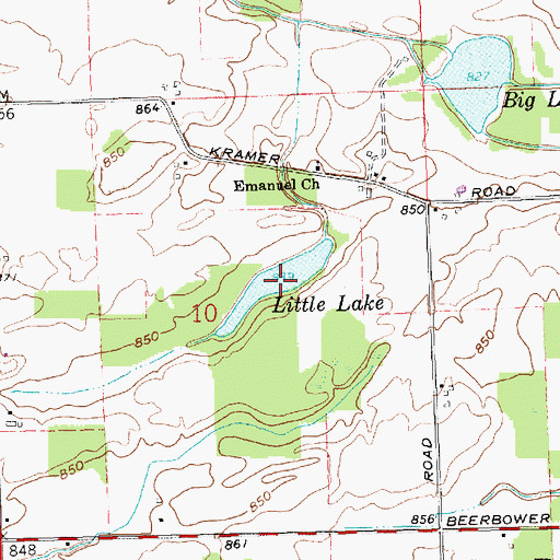 Topographic Map of Little Lake, OH