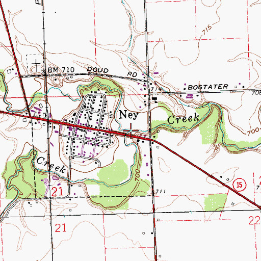 Topographic Map of Little Lick Creek, OH